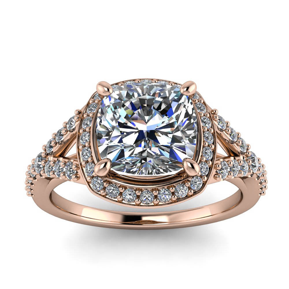 Cushion Cut Forever One Moissanite Diamond Setting Engagement Ring - Berlin - Moissanite Rings