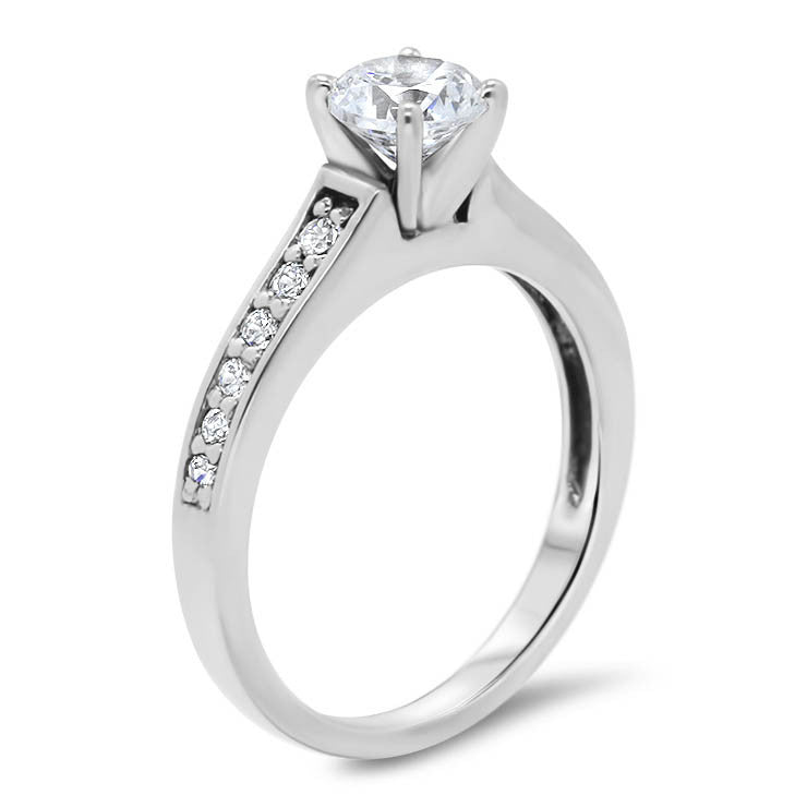 Moissanite and Diamond Engagement Ring Moissanite Center - Sing ...