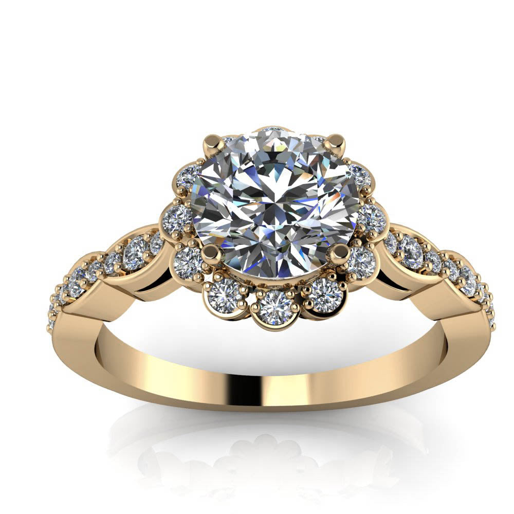 Floral style on sale engagement ring