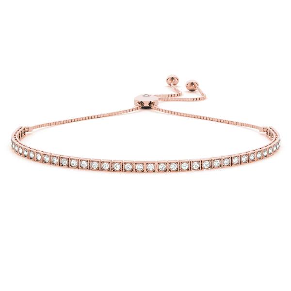 Square Bezel Round Diamond Tennis Bracelet