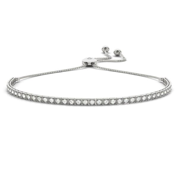 Square Bezel Round Diamond Tennis Bracelet