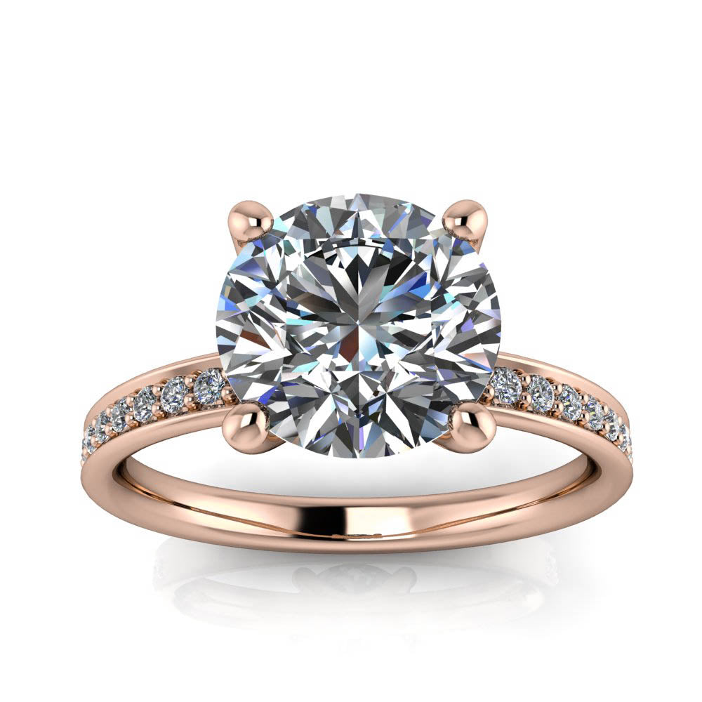 Moissanite Engagement Ring 8mm Forever One - Natalie II - Moissanite Rings