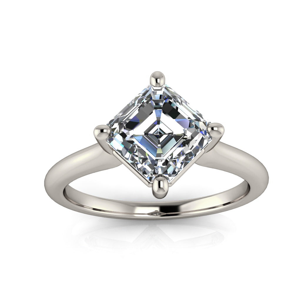 Asscher Cut Solitaire Engagement Ring - Kai