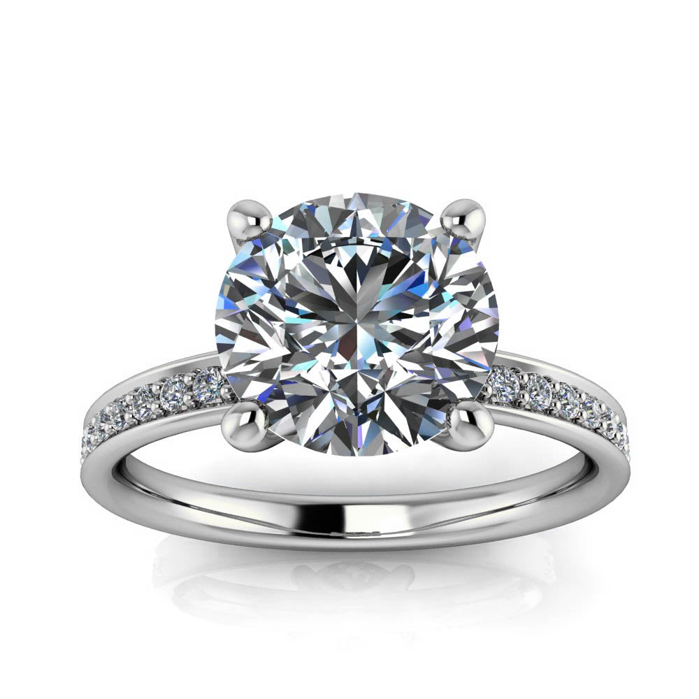 Moissanite Engagement Ring 8mm Forever One - Natalie II - Moissanite Rings