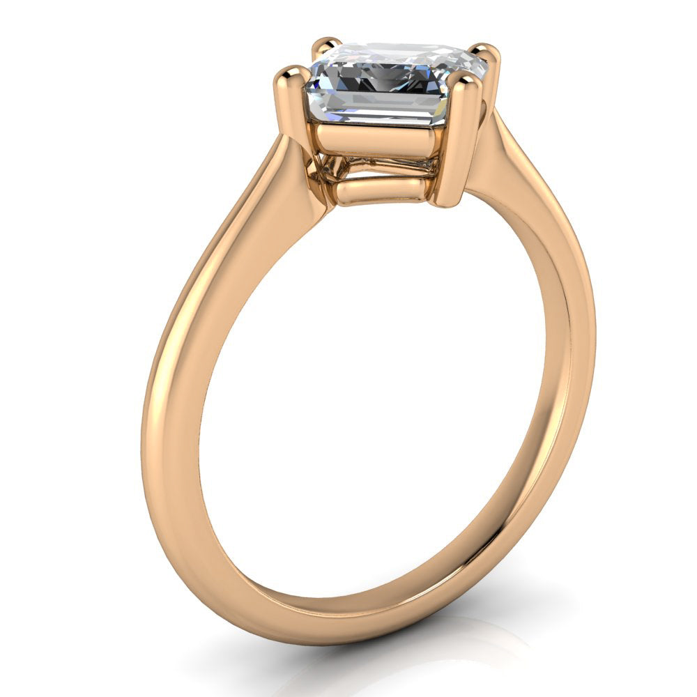 Asscher Cut Solitaire Engagement Ring - Kai