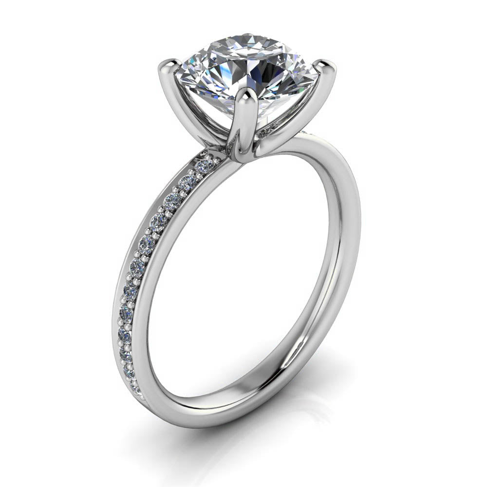 Moissanite Engagement Ring 8mm Forever One - Natalie II - Moissanite Rings