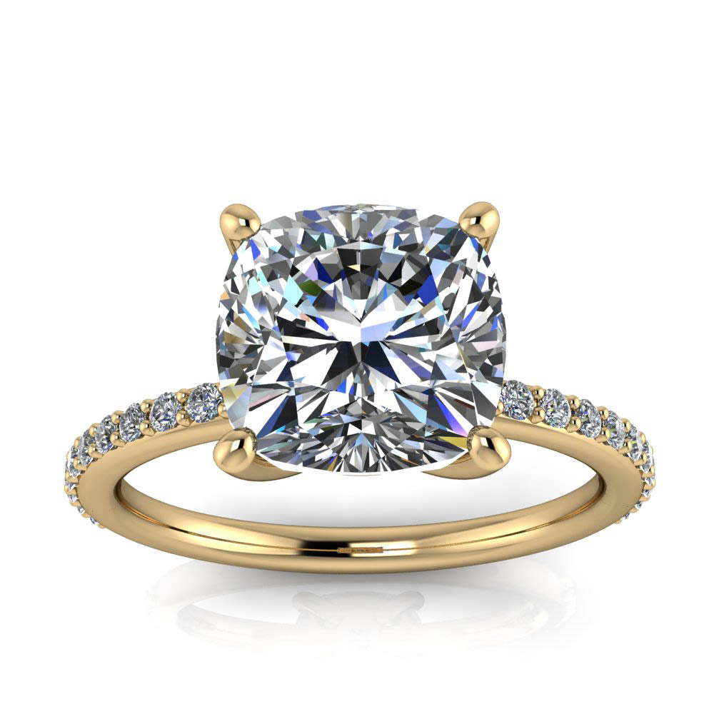 8mm Round Moissanite Engagement Ring - Emmet - Moissanite Rings