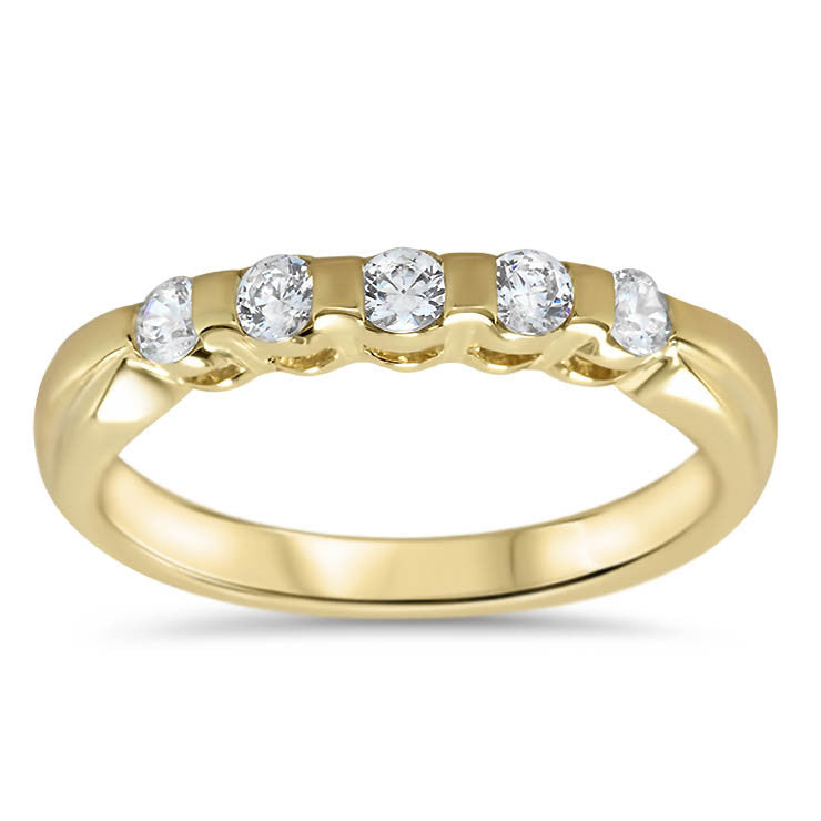 Bar Set Diamond Wedding Band - Evie Band – Moissanite Rings