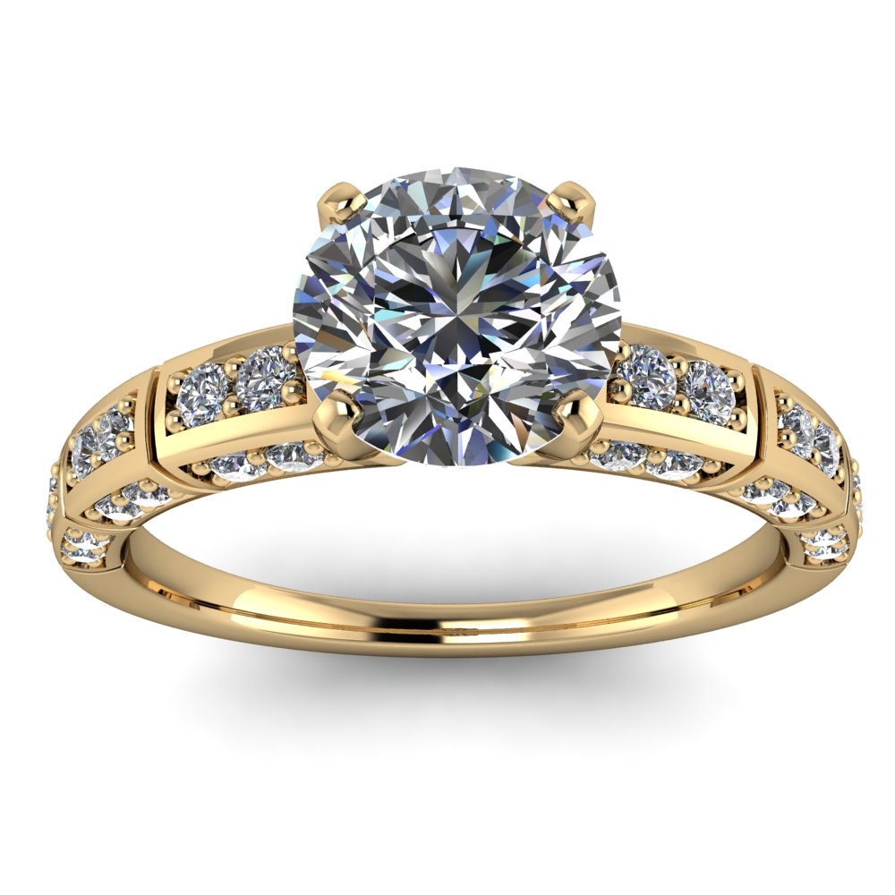 Moissanite Engagement Ring Moissanite Diamond Setting - Jet - Moissanite Rings