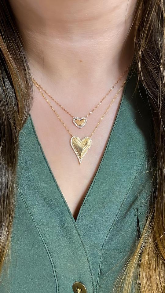 Diamond Halo Heart Necklace