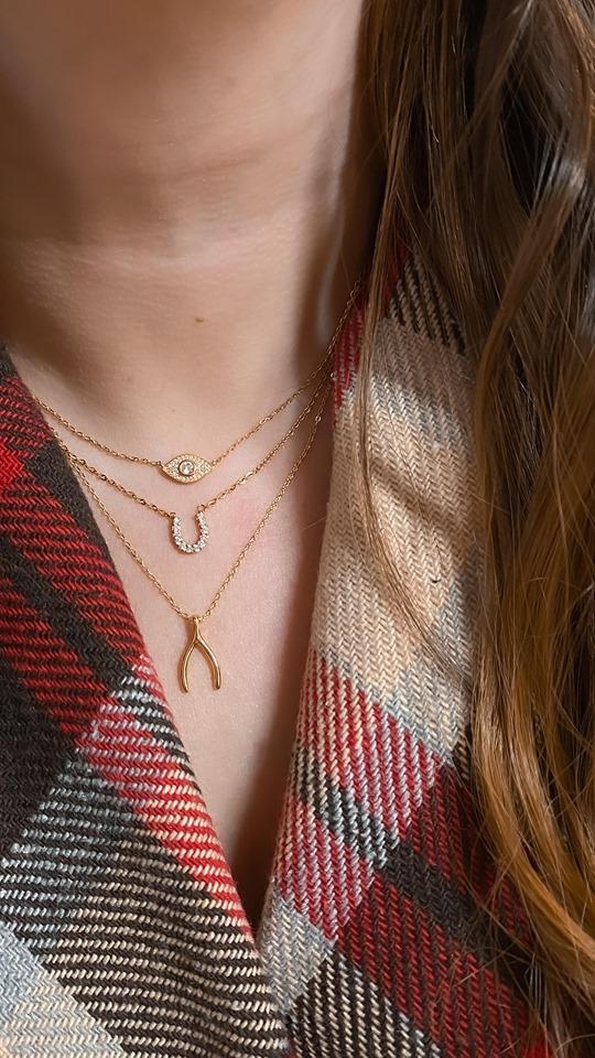 Gold Wishbone Necklace