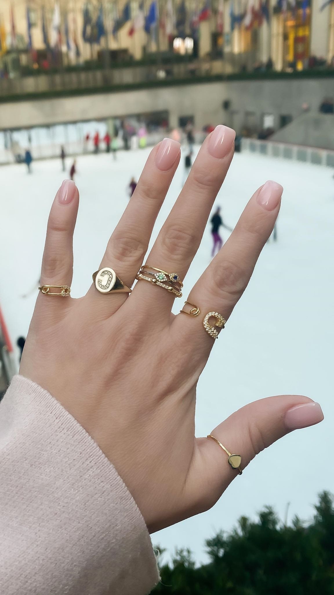 Gold Bead and Diamond Stacking Band