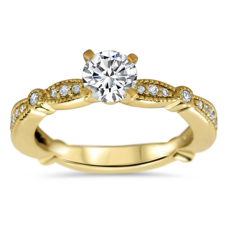 Vintage Inspired Diamond Engagement Ring Setting - Millie - Moissanite Rings