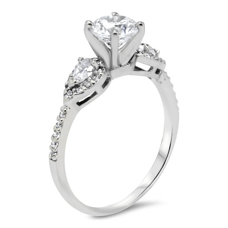 Dainty Pear Shaped Diamond Setting Moissanite Engagement Ring - Jess - Moissanite Rings