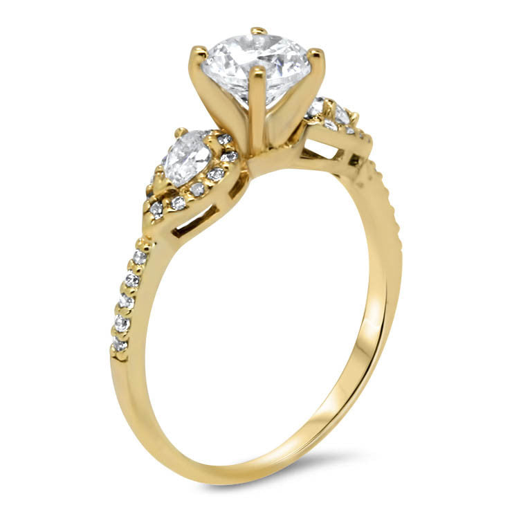 Dainty Pear Shaped Diamond Setting Moissanite Engagement Ring - Jess - Moissanite Rings