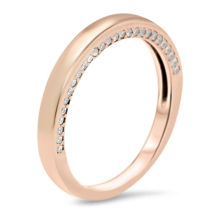 Gold and Diamond Wedding Band - Lucy  Band - Moissanite Rings