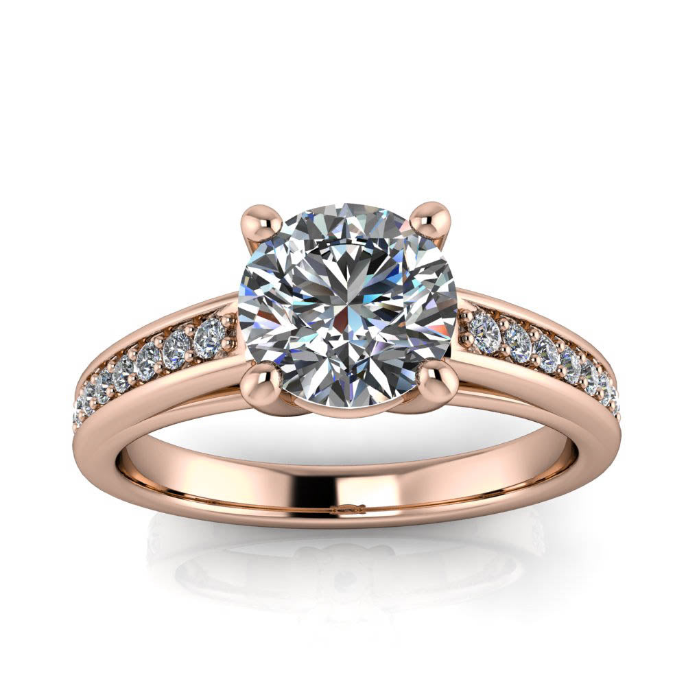 Moissanite and Diamond Engagement Ring - Boris - Moissanite Rings