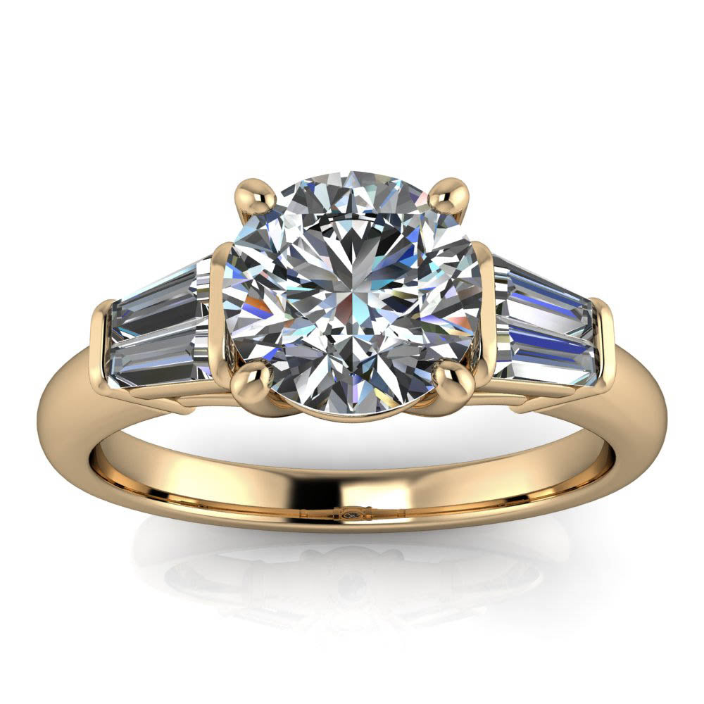 Tapered Baguette Engagement Ring - Bronson - Moissanite Rings