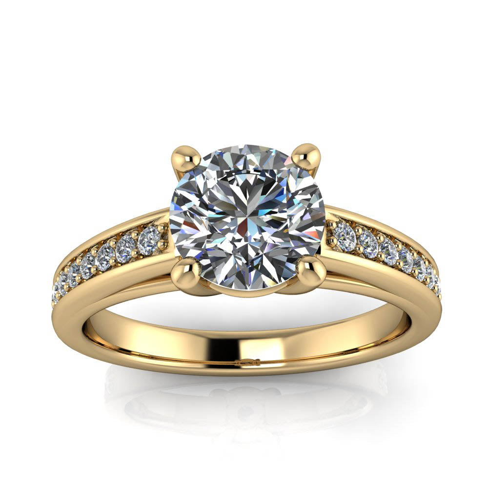 Moissanite and Diamond Engagement Ring - Boris - Moissanite Rings