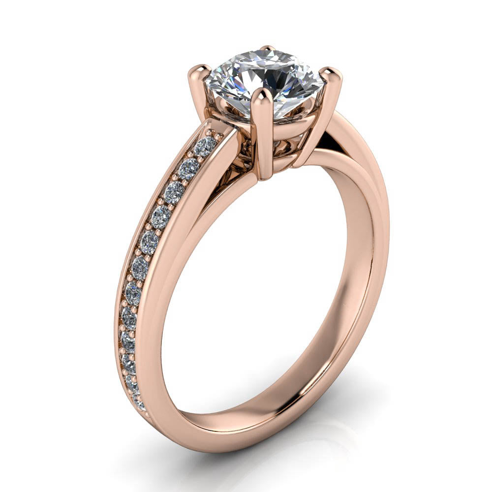 Moissanite and Diamond Engagement Ring - Boris - Moissanite Rings