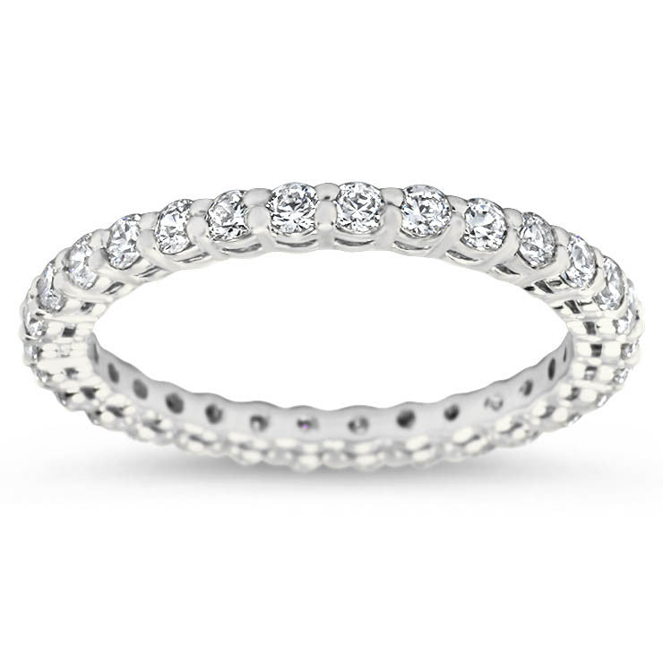 Shared Prong Diamond Eternity Wedding Band - Circo - Moissanite Rings