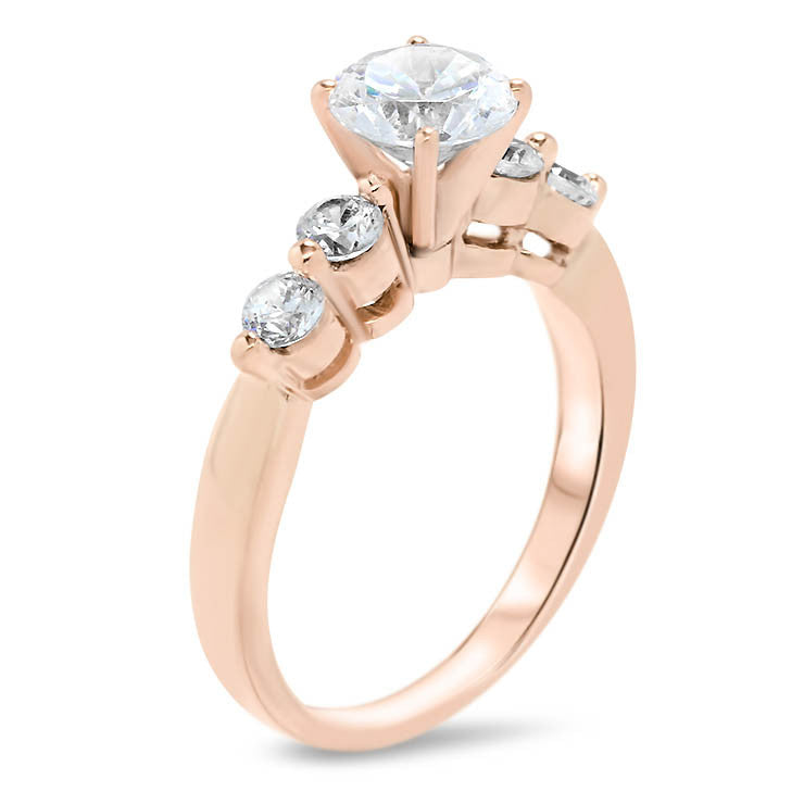 Single Prong Moissanite Diamond Engagement Ring - Sheila - Moissanite Rings