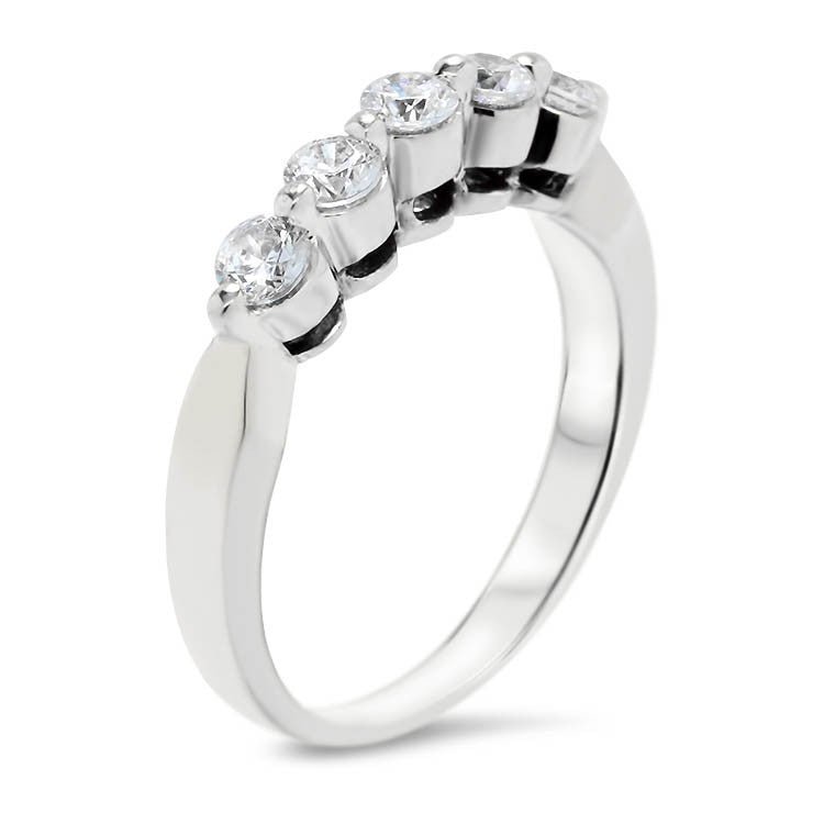 Five Stone Diamond Wedding Band - Sheila Band - Moissanite Rings