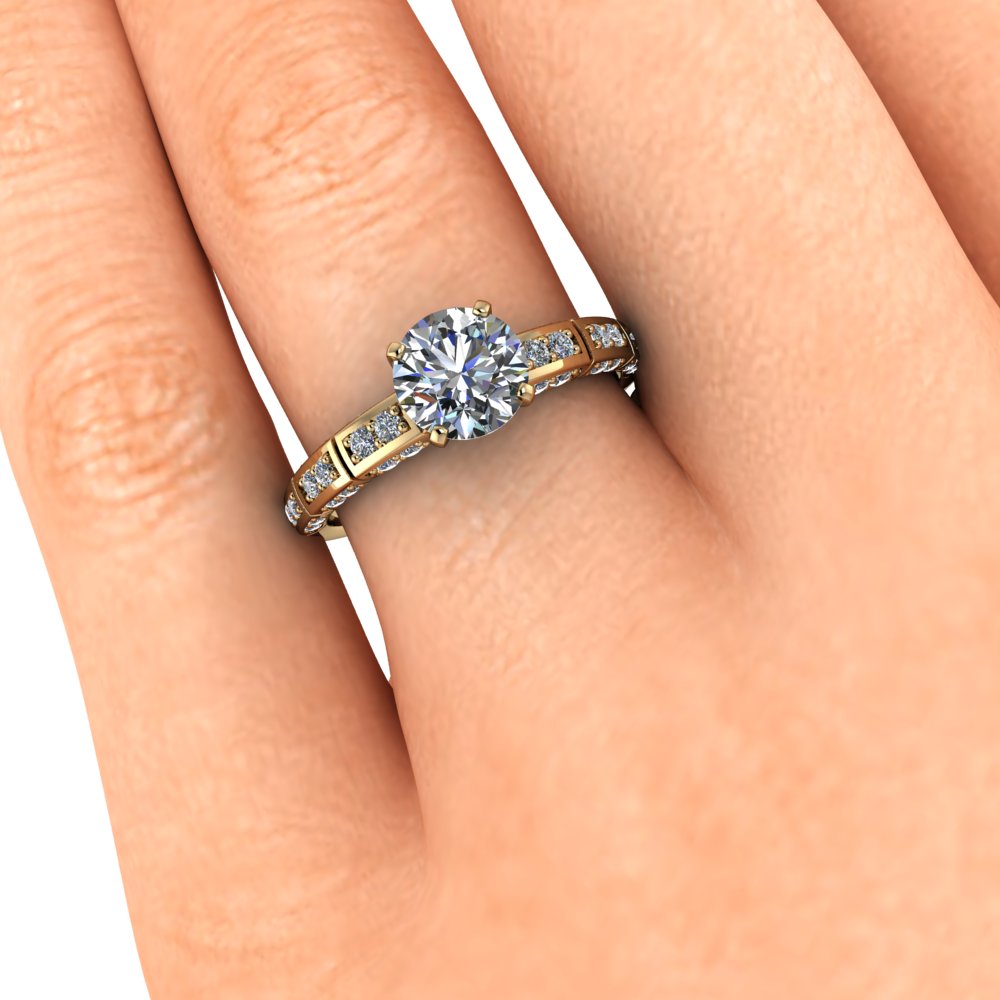 Moissanite Engagement Ring Moissanite Diamond Setting - Jet - Moissanite Rings