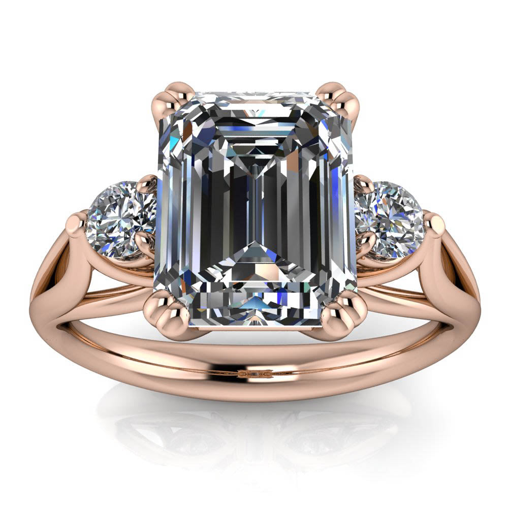 Emerald Cut Moissanite Engagement Ring - Nathan Emerald - Moissanite Rings