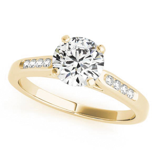 Channel Set Diamond Engagement Ring Moissanite Center - Chloe - Moissanite Rings
