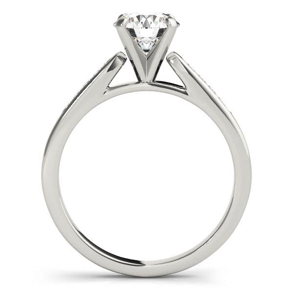 Channel Set Diamond Engagement Ring Moissanite Center - Chloe - Moissanite Rings