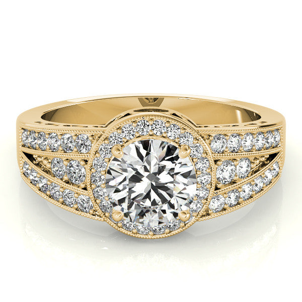 Diamond Halo Engagement Ring - Carrie - Moissanite Rings