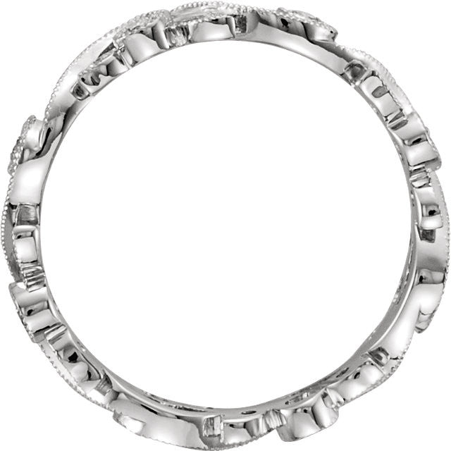 Diamond Scroll Eternity Band - Moissanite Rings