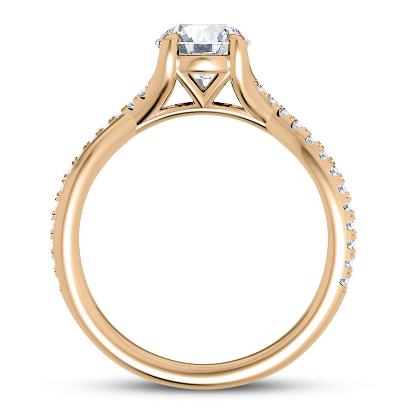 Diamond Twist Engagement Ring - Half Twist