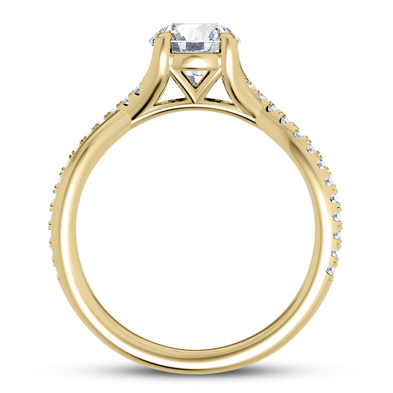 Diamond Twist Engagement Ring - Half Twist