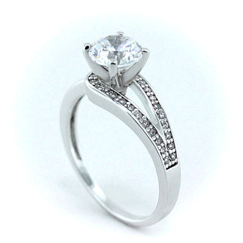 Diamond Accented Moissanite Engagement Ring - It's a Wrap - Moissanite Rings