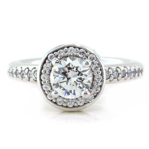 Diamond Halo Engagement Ring - Out of This World - Moissanite Rings