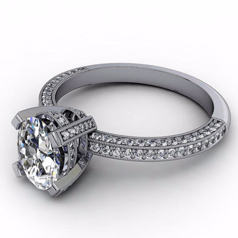 Oval Forever Brilliant Moissanite Engagement Ring - Covered In Love - Moissanite Rings