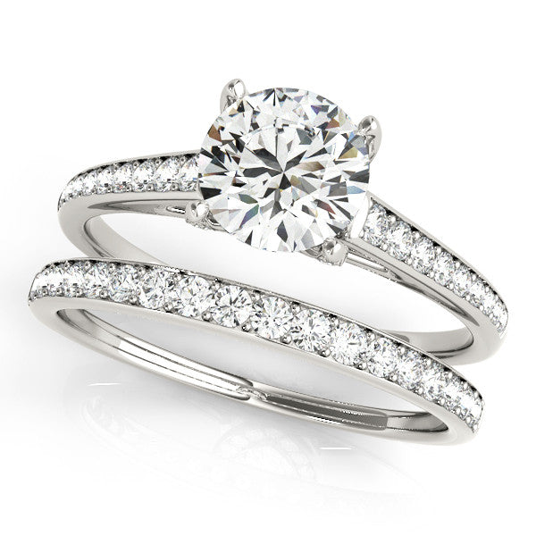 Diamond Wedding Set Moissanite Center Engagement Rigng -  Fina - Moissanite Rings