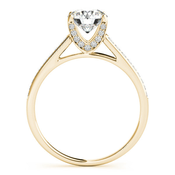 Diamond Accented Moissanite Center Engagement Ring - Fina - Moissanite Rings