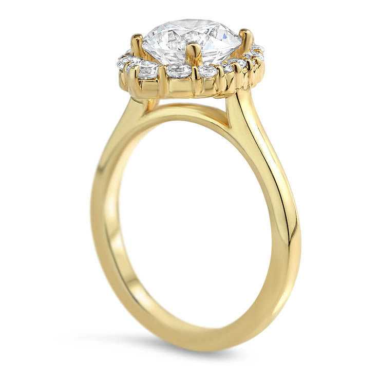 Elongated Diamond Halo Engagement Ring - Melissa – Moissanite Rings