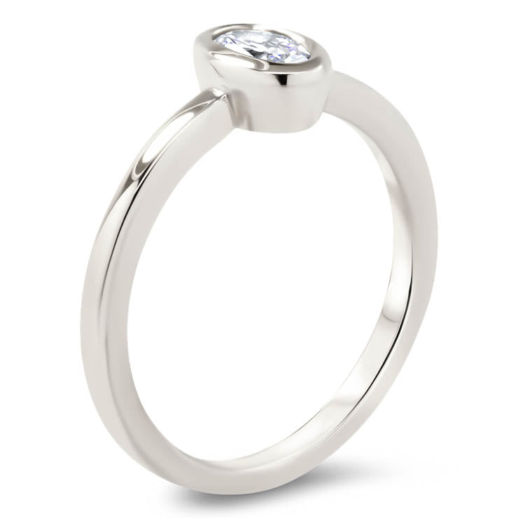 Bezel Set Oval Solitaire Engagement RIng Moissanite Ring - Olivia - Moissanite Rings