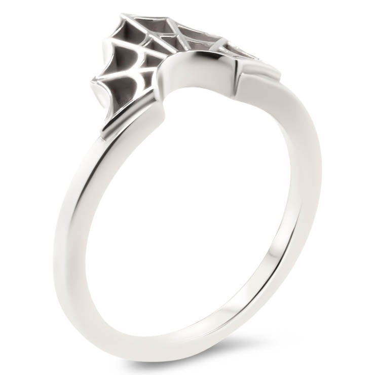 Spider Web Wedding Band  Web Ring Curved Band - Web - Moissanite Rings