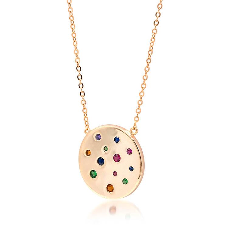 Gemstone Disc Necklace