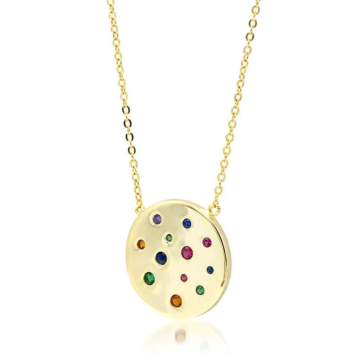 Gemstone Disc Necklace