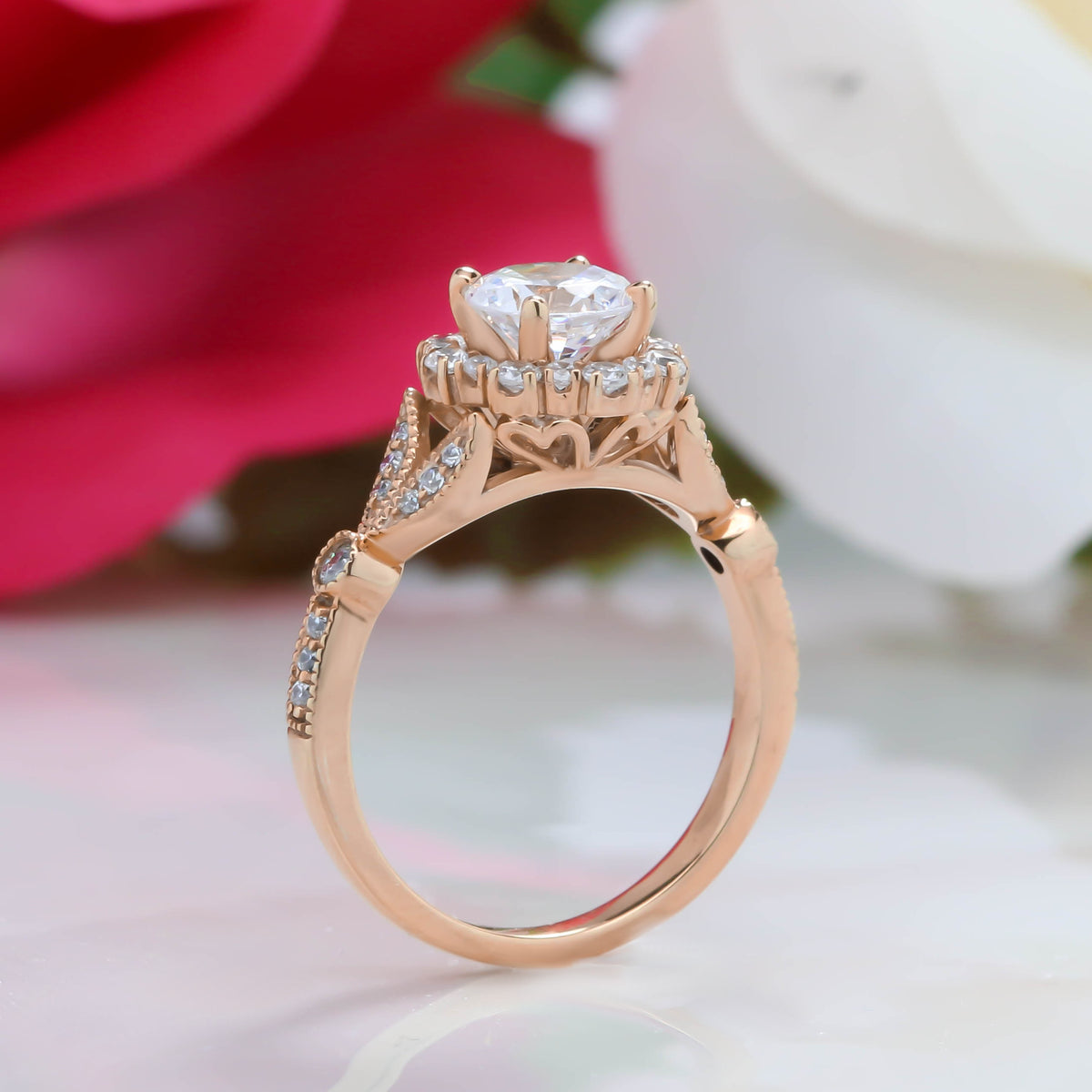 antique rose gold engagement rings