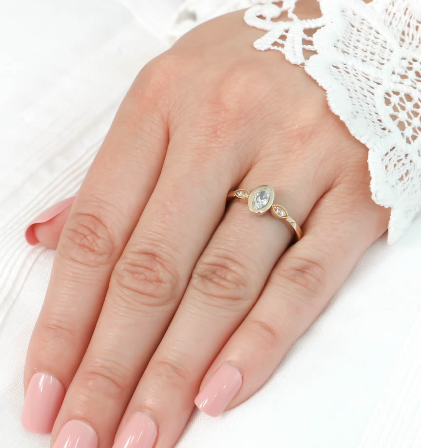 Primrose - Oval Moissanite Engagement Ring – BeverlyDiamonds