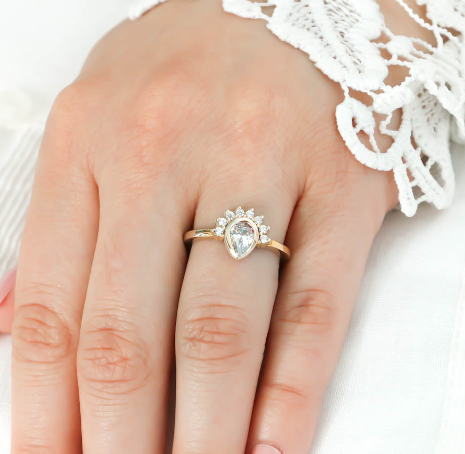 Bezel Set Pear Diamond Ring