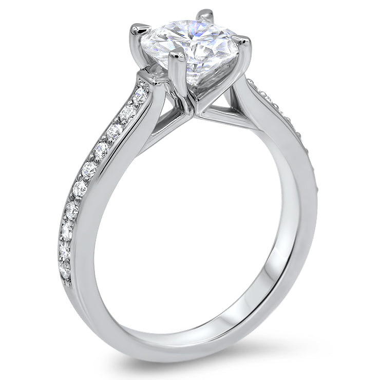 1.5 ct Moissanite Center Stone Diamond Setting Engagement Ring - Barb - Moissanite Rings