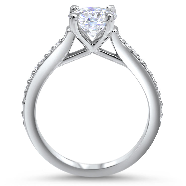 1.5 ct Moissanite Center Stone Diamond Setting Engagement Ring - Barb - Moissanite Rings